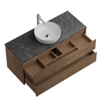 Тумба с раковиной BelBagno Kraft 120 со столешницей, 2 ящика, rrovere tabacco