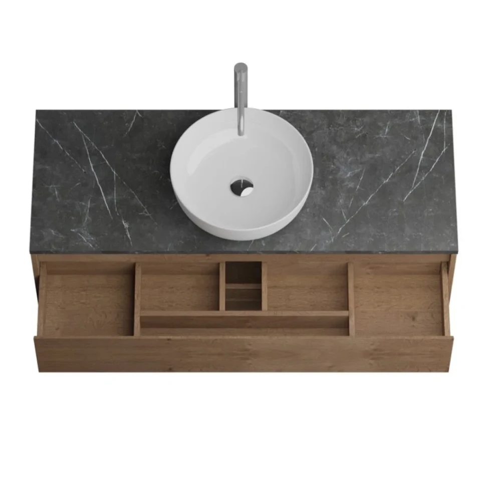 Тумба с раковиной BelBagno Kraft 120 со столешницей, 2 ящика, rrovere tabacco