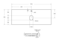 Тумба с раковиной BelBagno Kraft 120 со столешницей, 2 ящика, rrovere tabacco