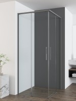 Душевой уголок Vincea Ultima VSS-7UL9090CLGM 90х90 см, профиль вороненая сталь, стекло прозрачное