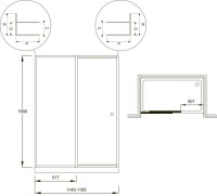 Душевая дверь в нишу Jacob Delafon Serenity 120 профиль хром