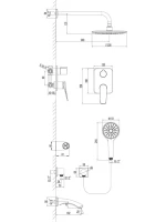 Душевой комплект Lemark Bronx LM3722BL С ВНУТРЕННЕЙ ЧАСТЬЮ, черный