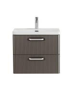 Тумба с раковиной BelBagno Due 60 ручки белые, оружейная сталь