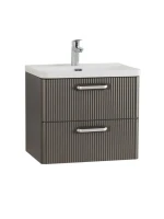 Тумба с раковиной BelBagno Due 60 ручки белые, оружейная сталь