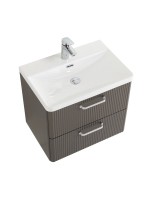 Тумба с раковиной BelBagno Due 60 ручки белые, оружейная сталь