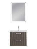 Тумба с раковиной BelBagno Due 60 ручки белые, оружейная сталь