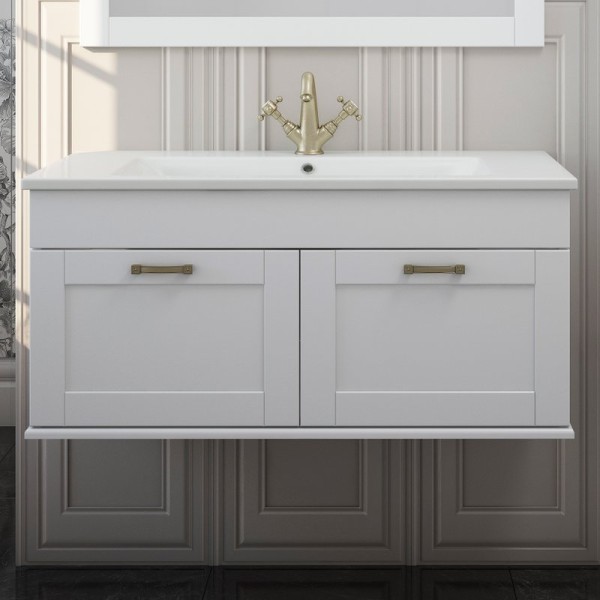 Тумба под раковину Sanflor Ванесса 95, подвесная, белая