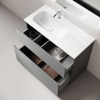 Тумба с раковиной Sancos Folk Floor 120 левая напольная, ergraut soft, раковина CN7020