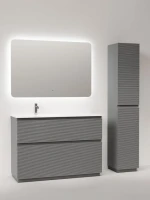 Тумба с раковиной Sancos Folk Floor 120 левая напольная, ergraut soft, раковина CN7020