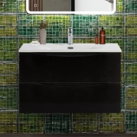 Тумба под раковину BelBagno Marino-cer-n 80 подвесная, nero lucido