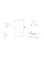 Душевой уголок Veconi Rovigo RV-046 110x70x195, профиль матовый хром, стекло прозрачное