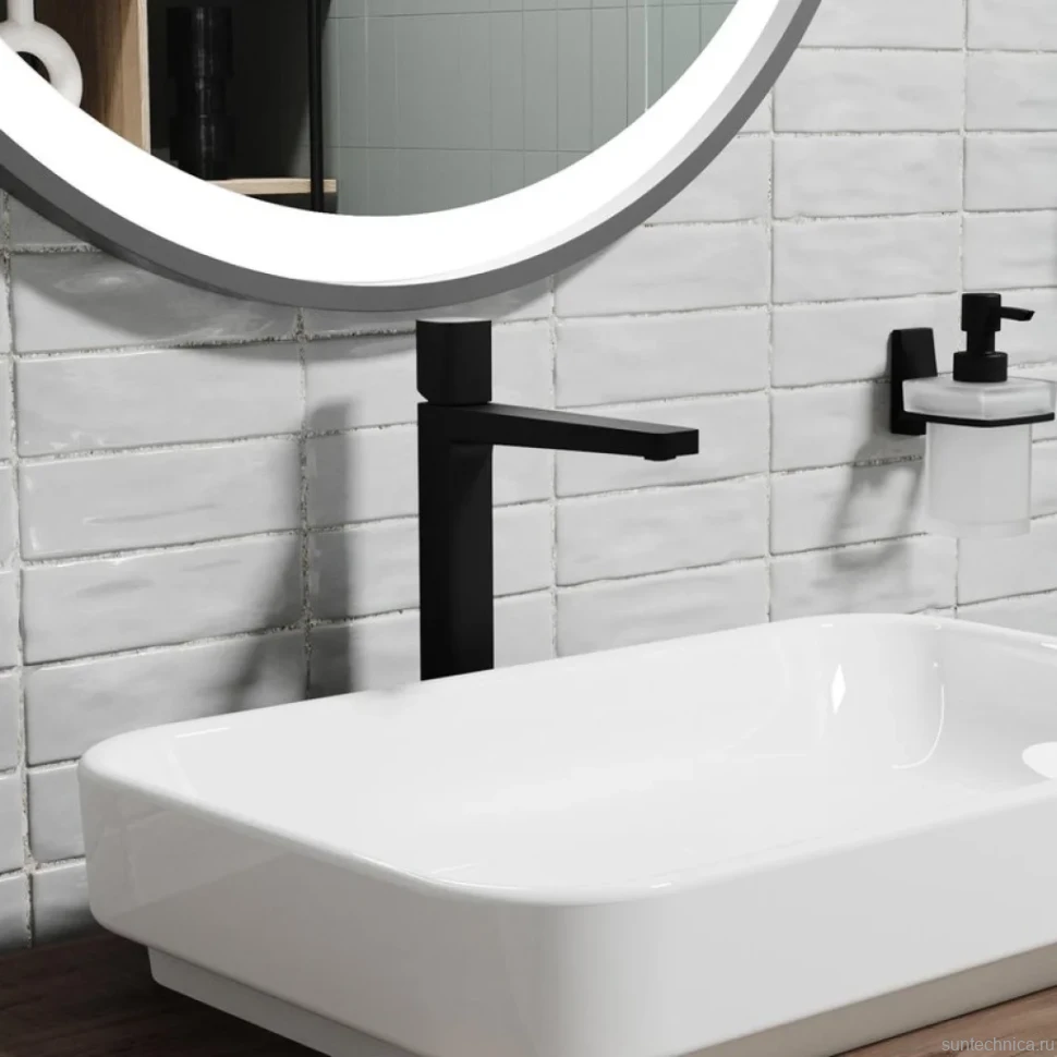 Смеситель для раковины Wasserkraft Nuthe 9103H черный soft-touch