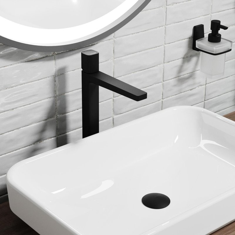 Смеситель для раковины Wasserkraft Nuthe 9103H черный soft-touch