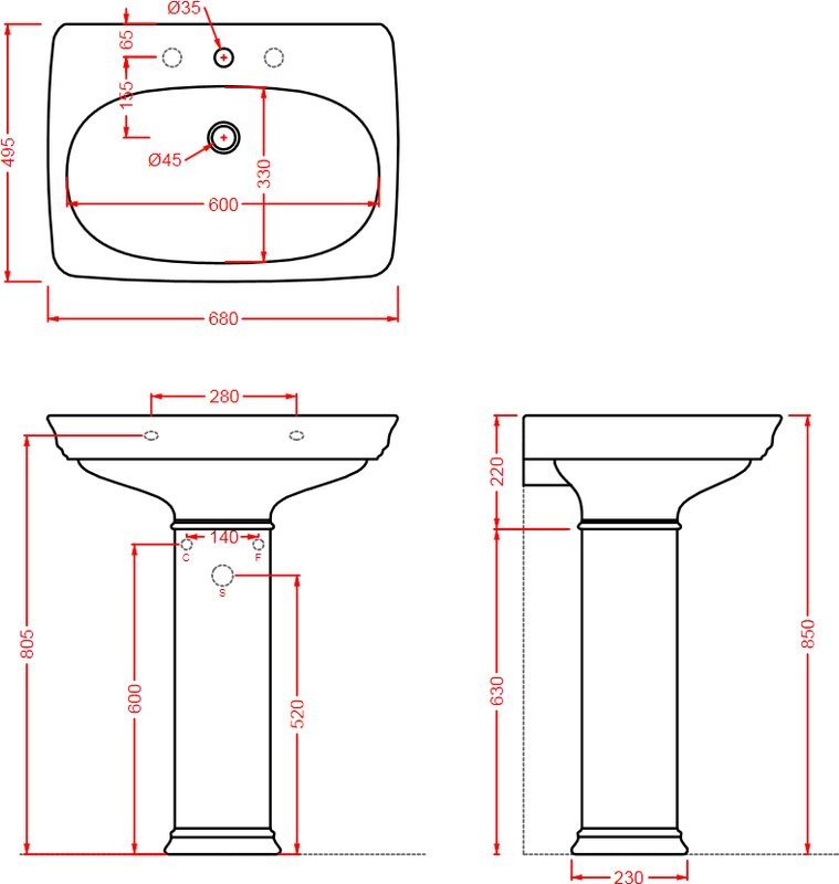 Раковина ArtCeram Civitas CIL001 68 см