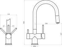 Смеситель для кухни Florentina Маэстро шампань