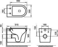 Комплект Унитаз подвесной BelBagno Flay-r + Крышка Marino BB105SC с микролифтом, петли хром + Инсталляция TECE Now 9400412 4 в 1 с кнопкой смыва