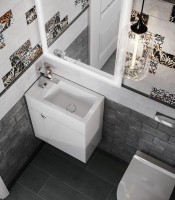 Тумба под раковину KERAMA MARAZZI Lato 50 подвесная, белая глянцевая