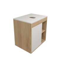 Тумба с раковиной Teymi Nura 60 дуб эврика, матовая белая, раковина Helmi Mini 24