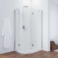 Душевой уголок Vegas Glass AFS-F TUR NOVO h1890 110*100 08 01 R профиль глянцевый хром, стекло прозрачное