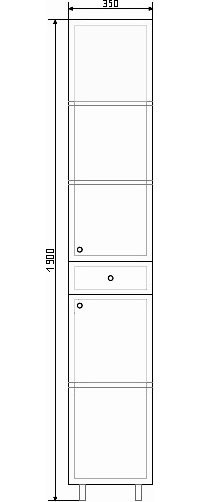 Шкаф-пенал для ванной Comforty Сочи 35 глянцевый белый