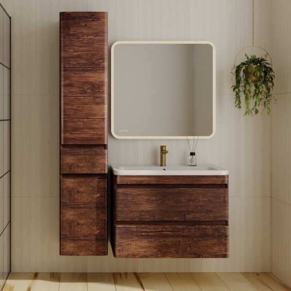 Мебель для ванной комнаты Style Line Атлантика 80 Люкс Plus, подвесная, старое дерево