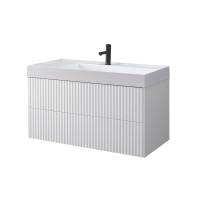 Тумба с раковиной Belux Сиртаки 100 подвесная, белая глянцевая, раковина 1000-02