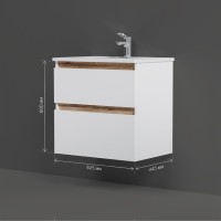 Тумба с раковиной AM.PM X-Joy 65, подвесная, белый глянец