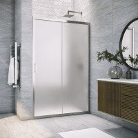 Душевая дверь в нишу Vegas Glass ZP Tur Novo h1900 125 08 10 профиль глянцевый хром, стекло сатин