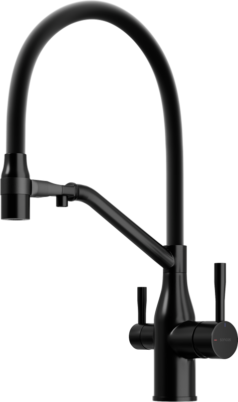 Смеситель для кухни Sancos Orta SC4008MB с гибким изливом, матовый черный