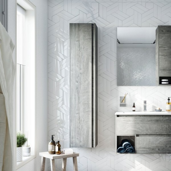 Шкаф пенал для ванной STWORKI Карлстад 30 дуб рошелье