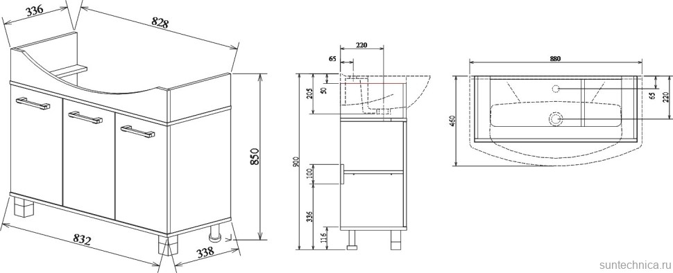 Мебель для ванной комнаты Sanflor Толедо 85, венге, орегон