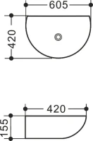 Накладная раковина Art&Max AM5405-W Накладная раковина Art&Max AM5405-W