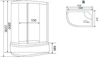 Душевая кабина Timo Standart T-1110 P R с высоким поддоном, с сиденьем
