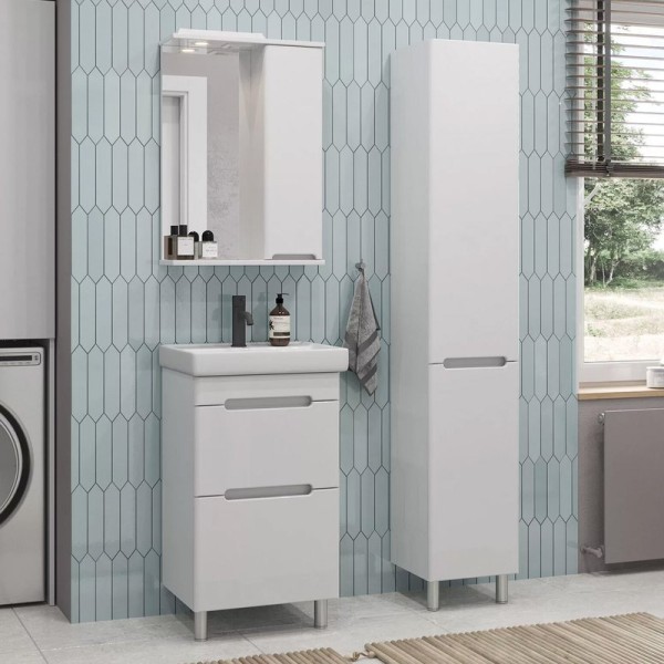 Мебель для ванной комнаты SanStar Адель 50 напольная, белая, раковина Универсал Енисей 50