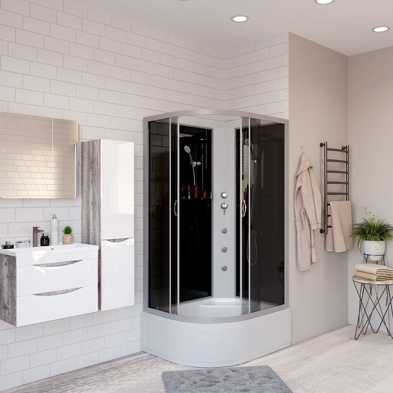 Душевая кабина Niagara Classic NG-2510-14RBKG 120х80 см, без крыши, с гидромассажем