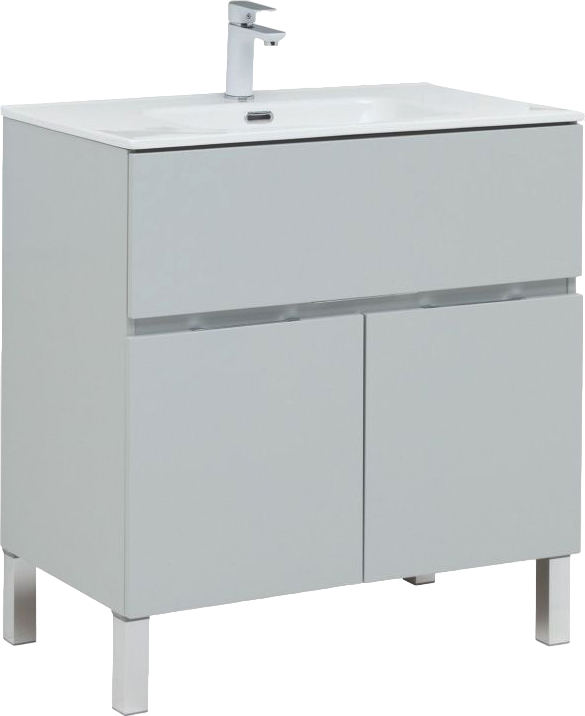 Тумба под раковину Aquanet Алвита 80 напольная, серая