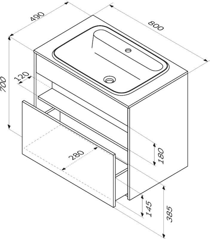 Мебель для ванной комнаты AM.PM Func 80 белый глянец