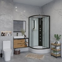 Душевая кабина Niagara Classic NG-6701-14BKTG 90x90 см, без крыши, с гидромассажем и тропическим душем