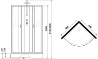 Душевая кабина Niagara Classic NG-6701-14BKTG 90x90 см, без крыши, с гидромассажем и тропическим душем