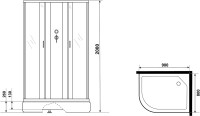 Душевая кабина Niagara Classic NG-33984-14RBKG 90х80 см, без крыши, с гидромассажем