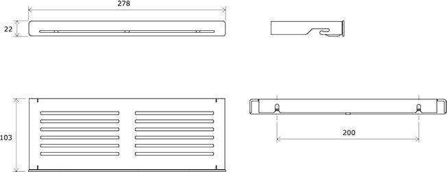 Полка Ravak Slim S X07P575 черная, хром