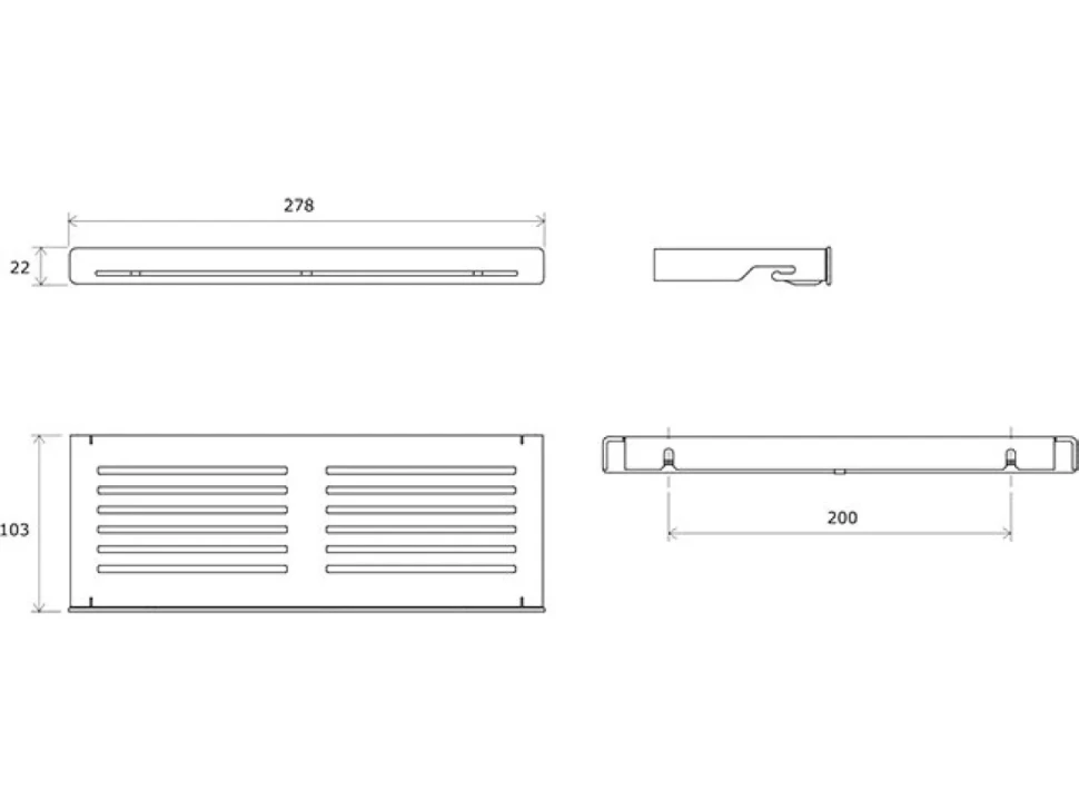 Полка Ravak Slim S X07P575 черная, хром