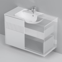 Тумба с раковиной AM.PM Func 100 белая матовая, с двумя ящиками