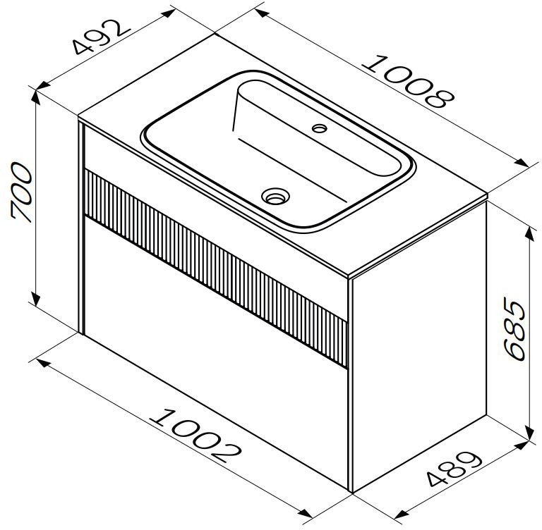 Тумба с раковиной AM.PM Func 100 белая матовая, с двумя ящиками