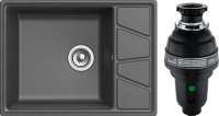 Комплект Мойка GranFest Vertex GF-V-680L графит + Измельчитель Bone Crusher BC 1000-AS