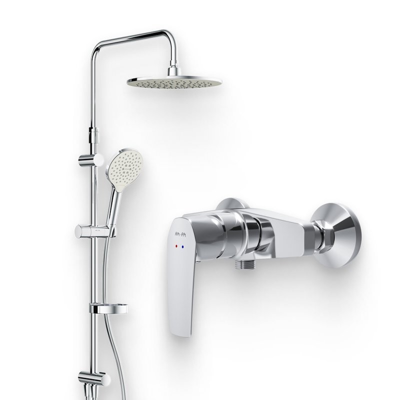 Душевой комплект Смеситель для душа AM.PM Gem F90A20000 + Стойка Like F0780064