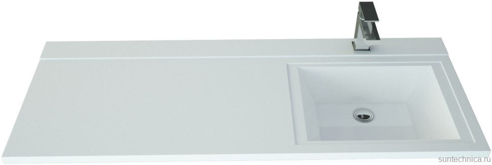 Тумба с раковиной Bellezza Олиссия 120 белая, под стиральную машину, 2 ящика R