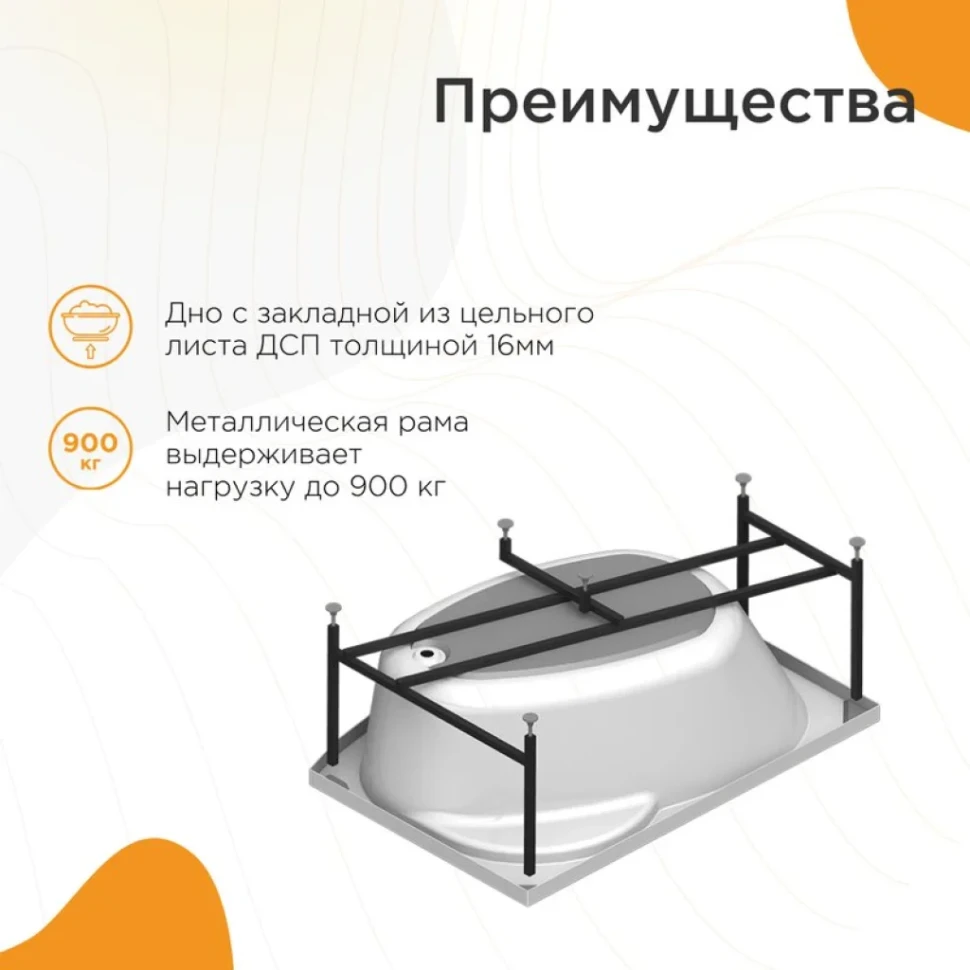 Акриловая ванна Radomir Монти Стандарт 150x105 см, угловая, левая, пристенная, с гидромассажем, белая, асимметричная, с каркасом, с экраном, с сиденьем, со сливом-переливом