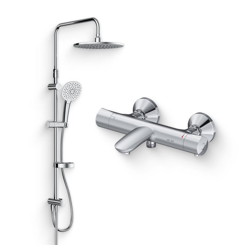 Душевой комплект Термостат AM.PM Like F8050000 + Стойка Spirit V2.0 F0770A100