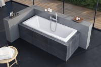 Акриловая ванна Excellent Ava 160x70 см, пристенная, белая, с каркасом